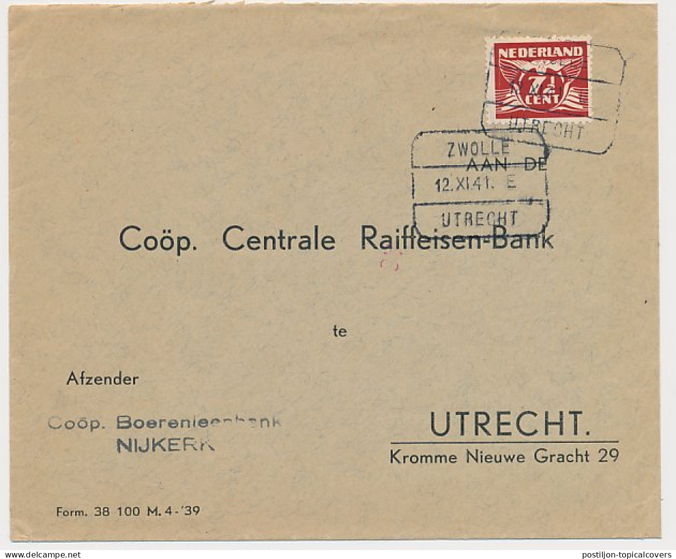 Treinblokstempel : Zwolle - Utrecht E 1941 ( Nijkerk ) - Non Classificati