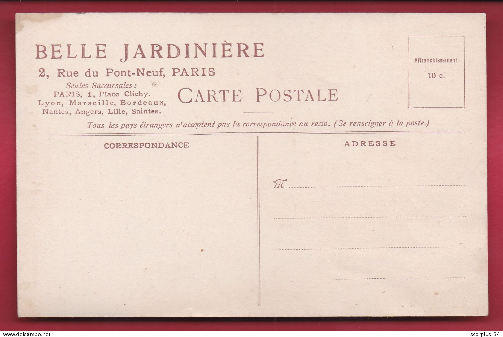 PUBLICITE Belle Jardinière - (DV2-2) - Other & Unclassified