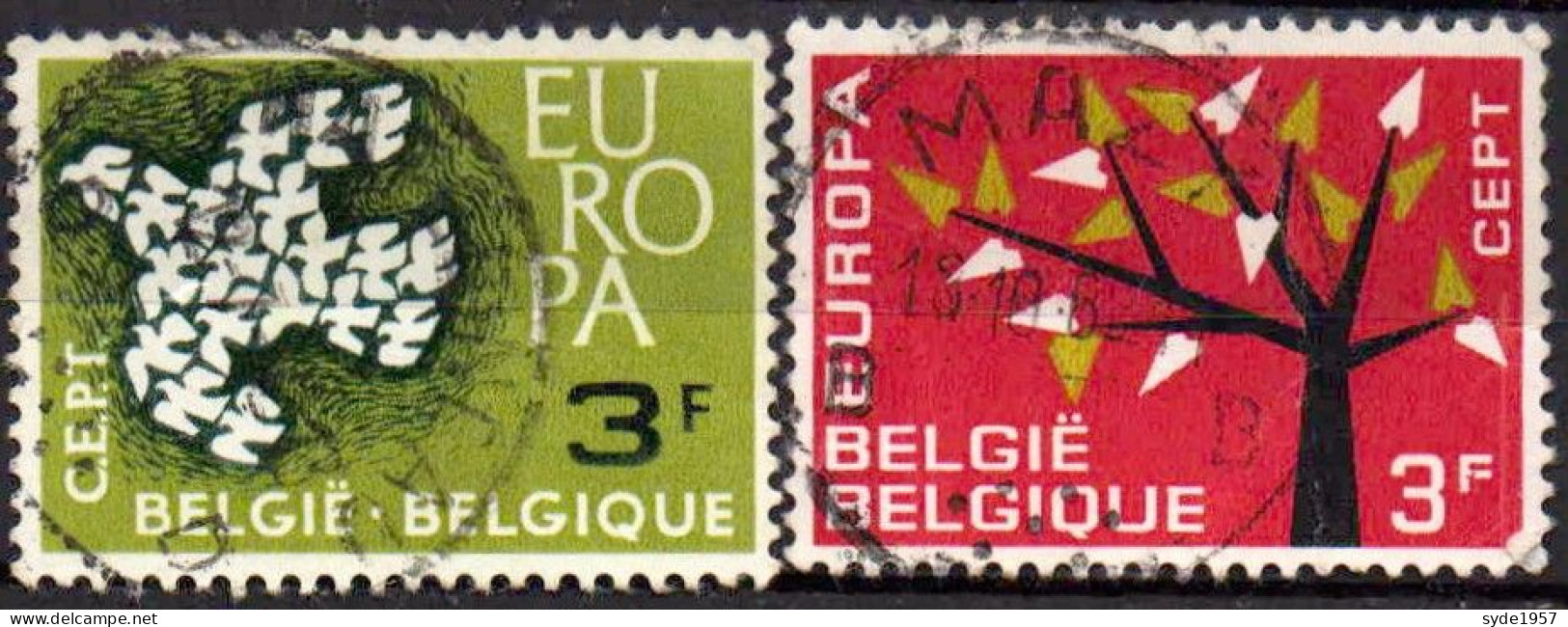 Belgique 1961 Europa COB1193 à 1194 - Oblitérés