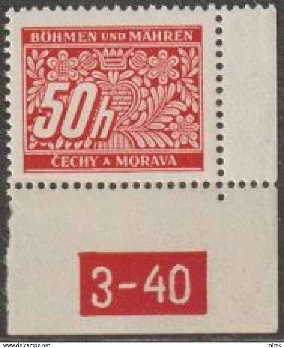 051/ Pof. DL 6, Corner Stamp, Perforated Border, Plate Number 3-40 - Neufs