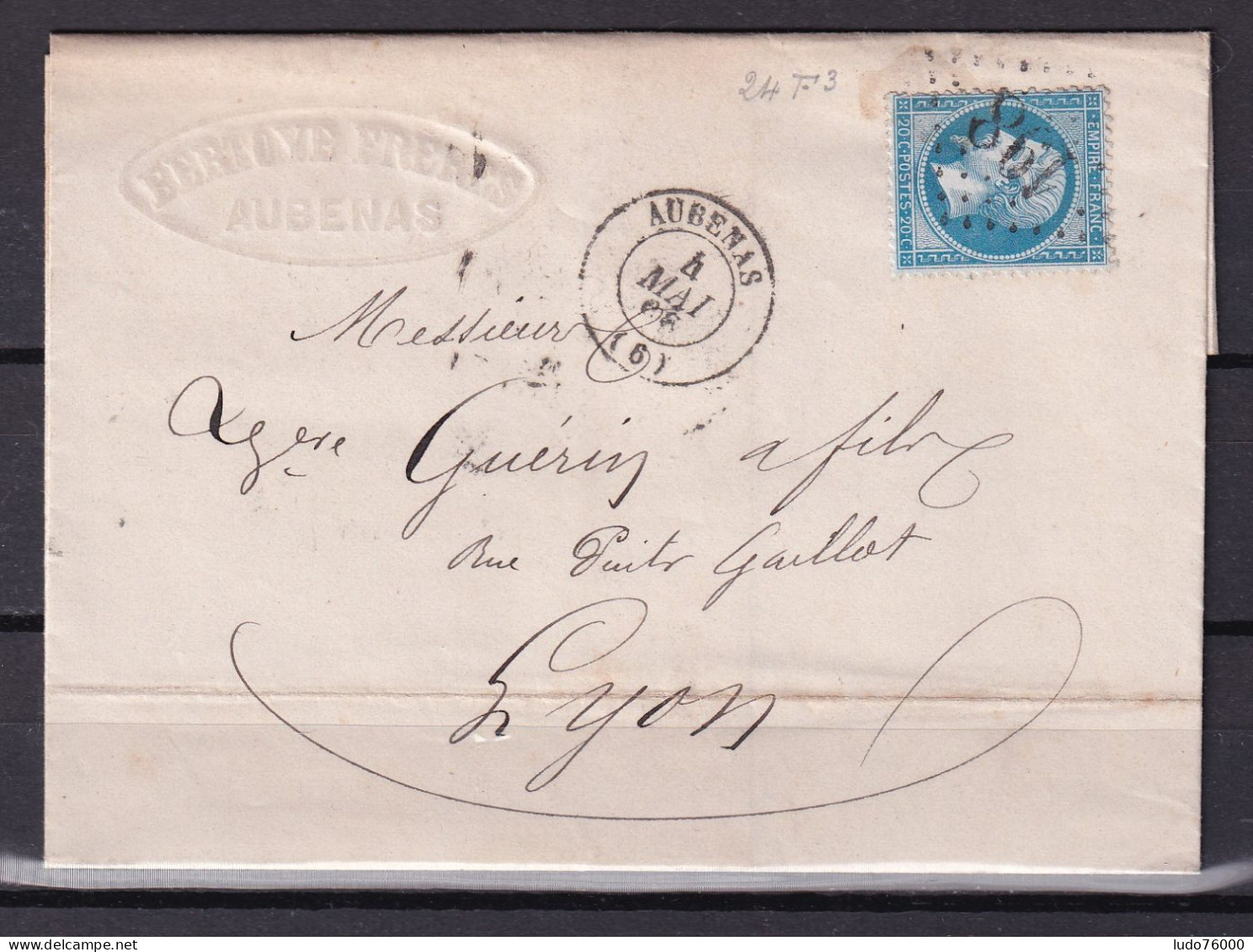 D 806 / NAPOLEON N° 22 SUR LETTRE - 1862 Napoléon III.