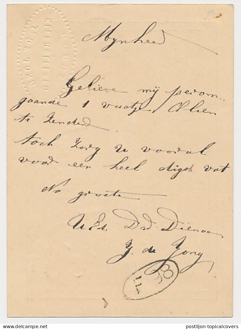 N.R. Spoorweg - Trein Haltestempel Gouda 1875 - Briefe U. Dokumente