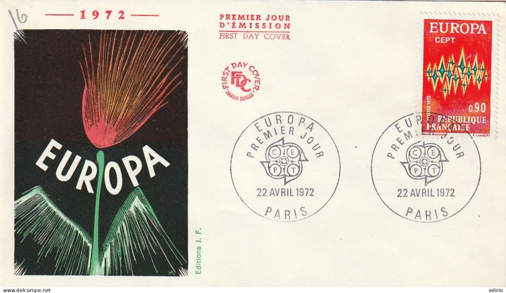 ///   FRANCE ///    PREMIER JOUR ---  FDC  ---  EUROPA 1972 - 1970-1979