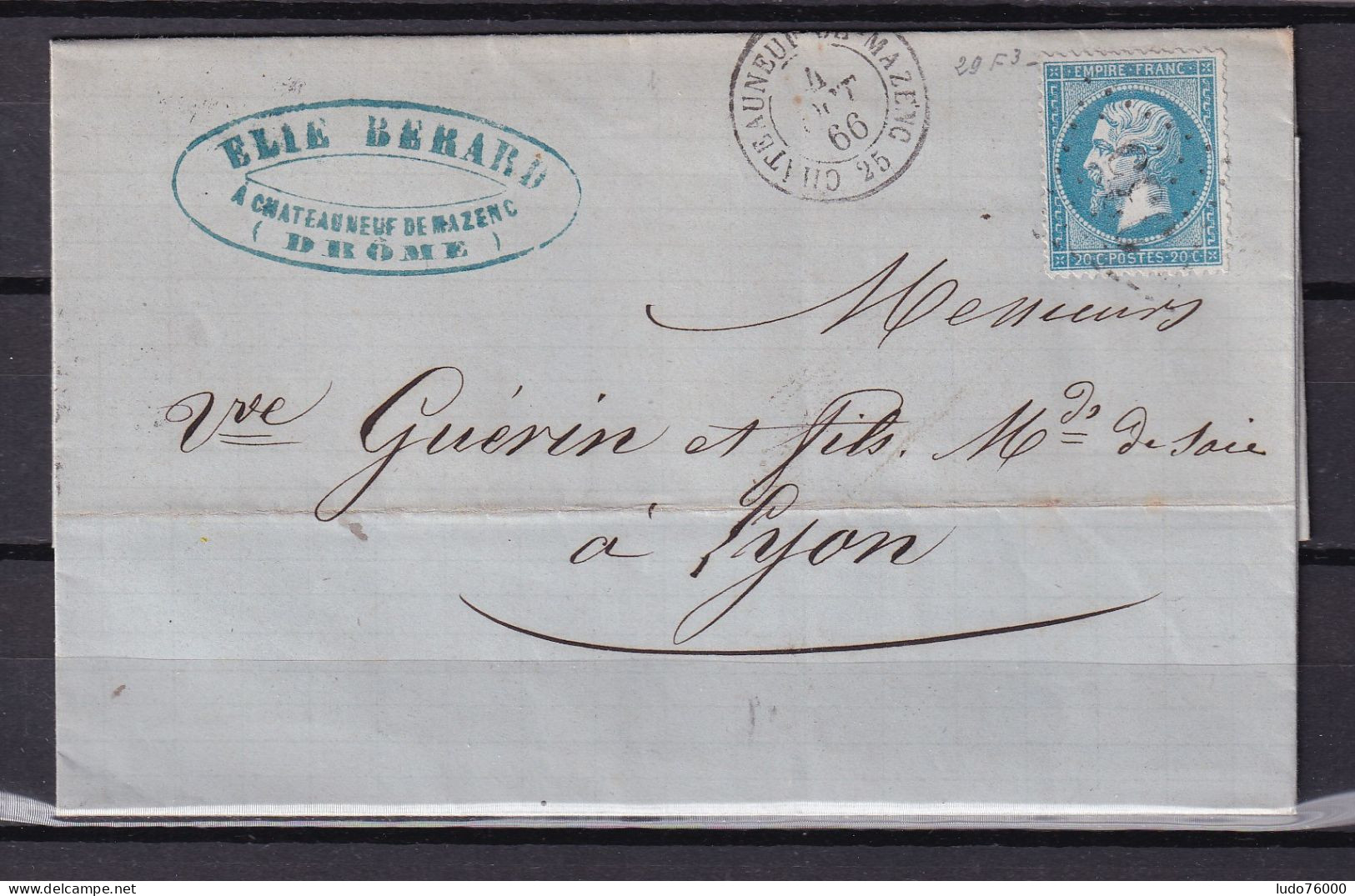 D 806 / NAPOLEON N° 22 SUR LETTRE - 1862 Napoleon III