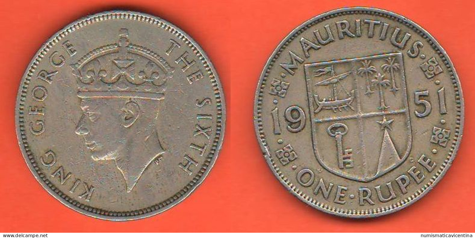 Mauritius One Rupee 1951 Nickel Coin King George VI° - Mauricio