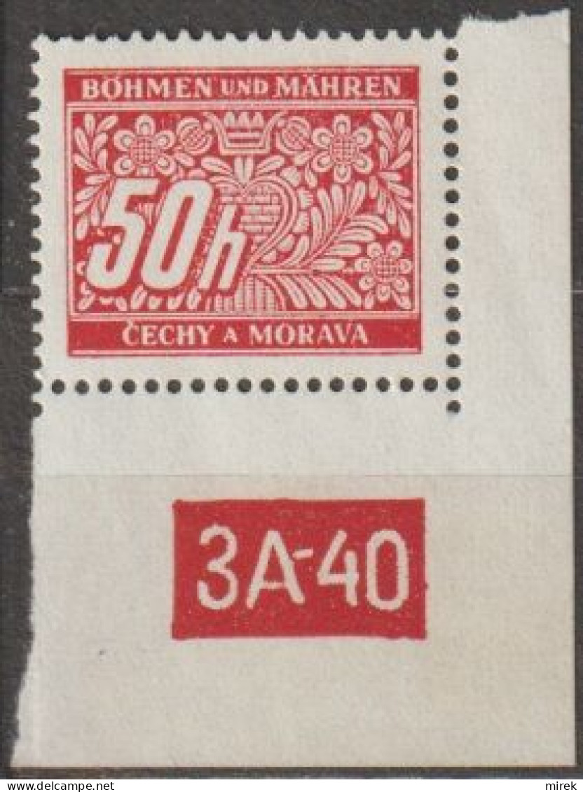 053/ Pof. DL 6, Corner Stamp, Non-perforated Border, Plate Number 3A-40 - Neufs