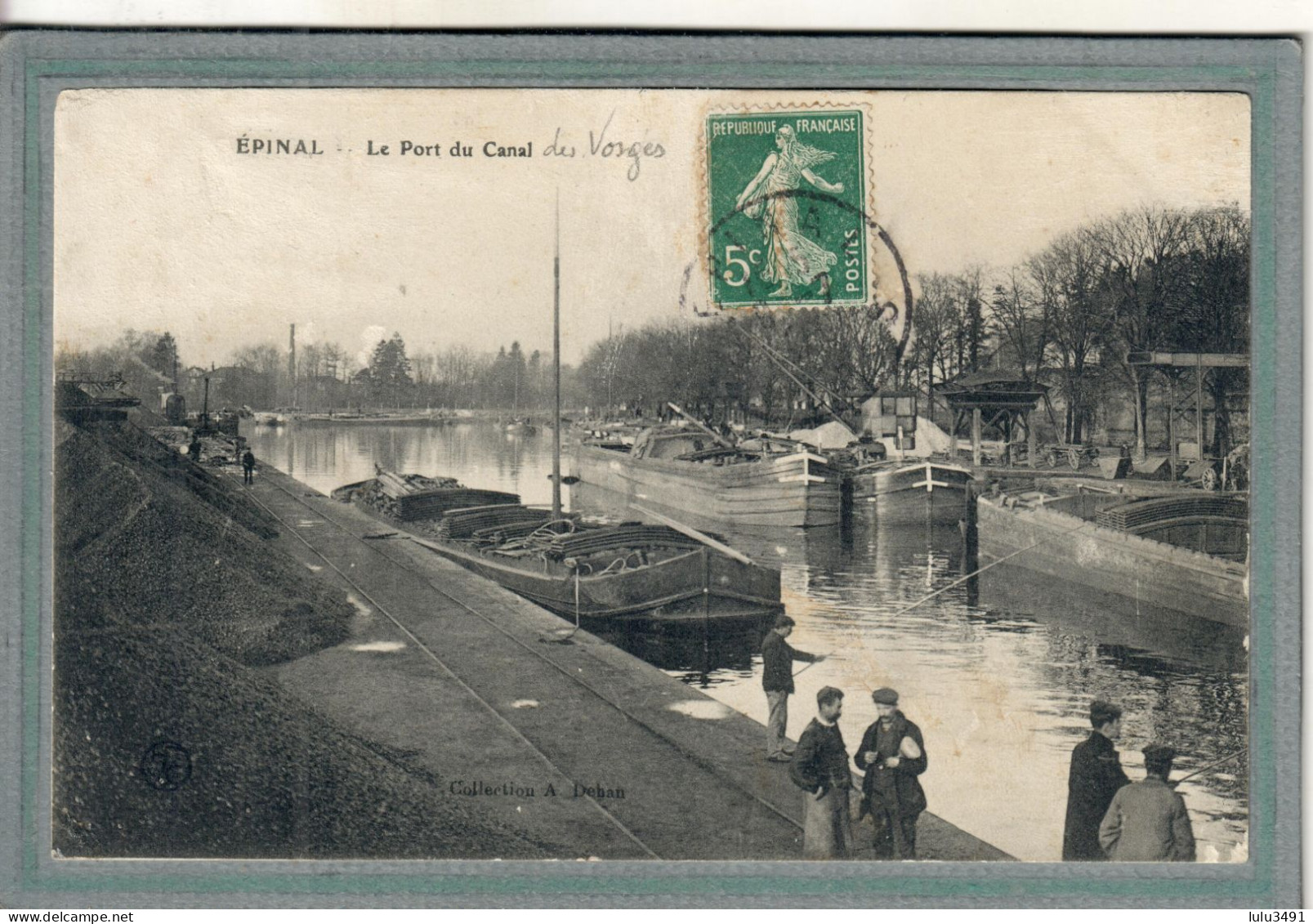 CPA (88) EPINAL - Mots Clés: Canal Des Vosges, Chemin De Halage, écluse, Péniche, Port, Quai - 1909 - Epinal