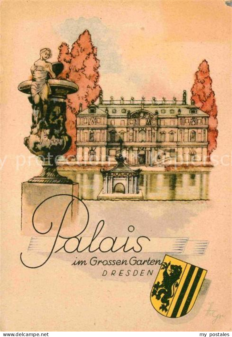 72895062 Dresden Palais Im Grossen Garten Kuenstlerkarte Blasewitz - Dresden