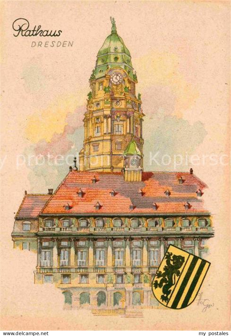 72895060 Dresden Rathaus Kuenstlerkarte Blasewitz - Dresden