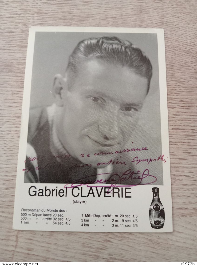 Autograph Cyclisme Cycling Ciclismo Ciclista Wielrennen Radfahren CLAVERIE GABRIEL (Pro 1942-1956) - Radsport