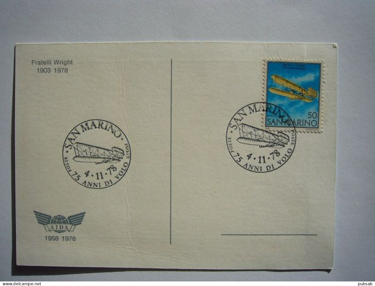 Avion / Airplane / Wilbur WRIGHT / 75 Anni Di Colo / Stamp San Maeino - ....-1914: Precursors