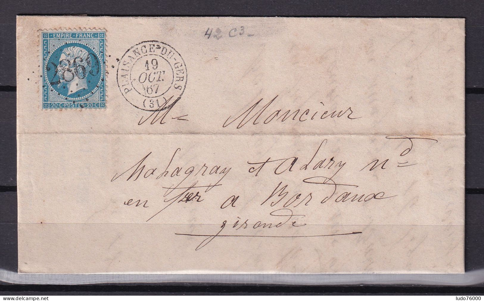 D 806 / NAPOLEON N° 22 SUR LETTRE - 1862 Napoleon III