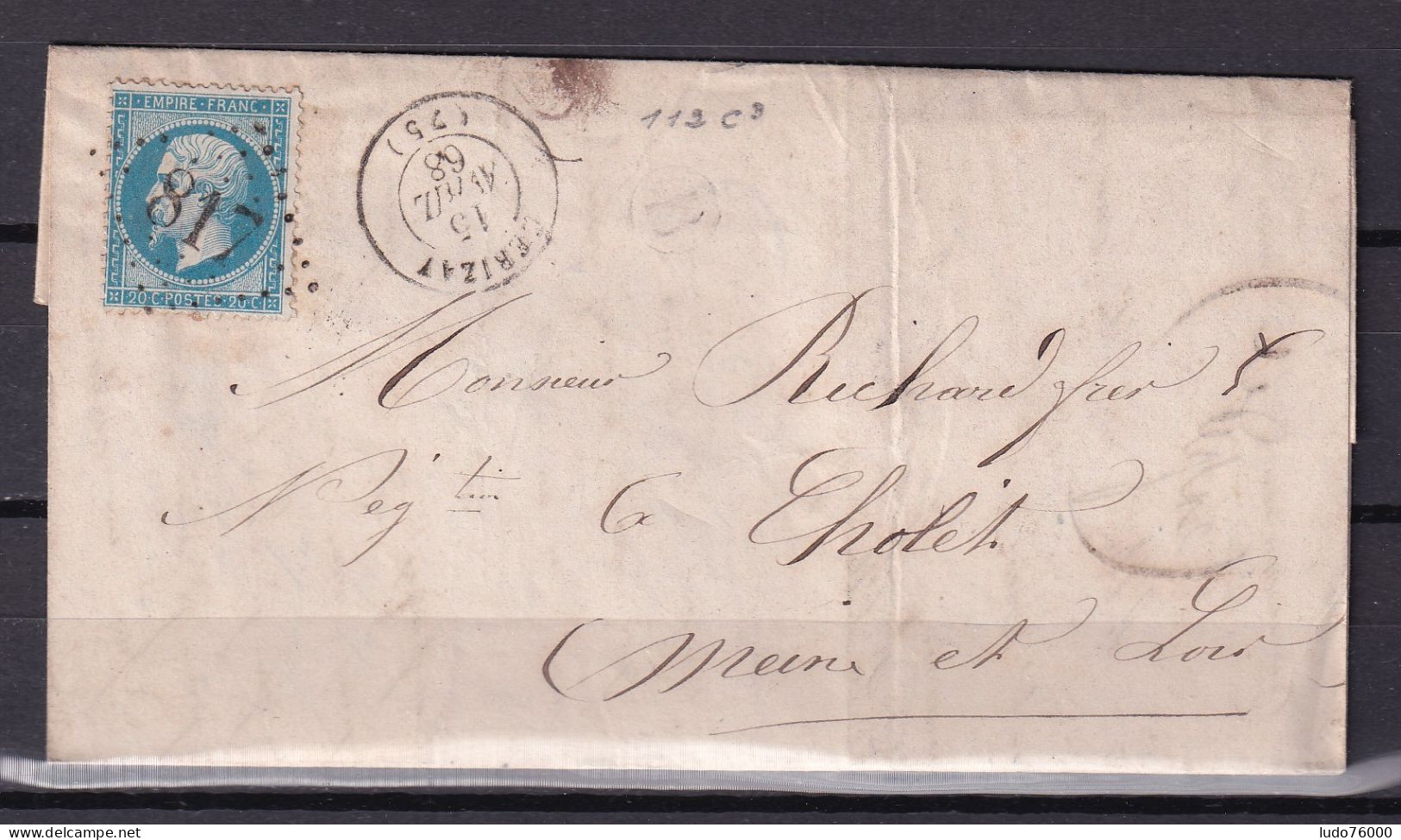 D 807 / NAPOLEON N° 22 SUR LETTRE - 1862 Napoleon III