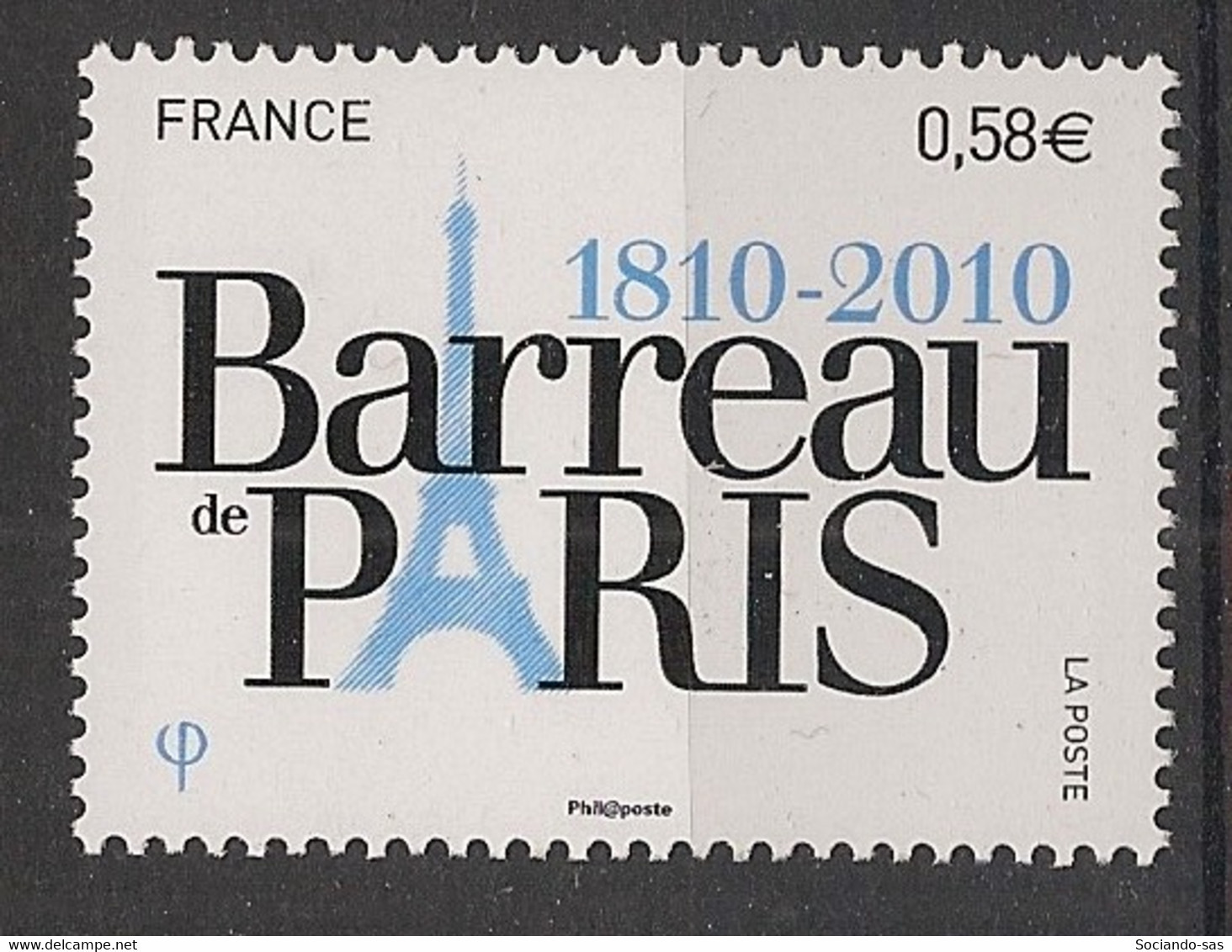 FRANCE - 2010 - N°YT. 4512 - Barreau De Paris - Neuf Luxe ** / MNH / Postfrisch - Unused Stamps