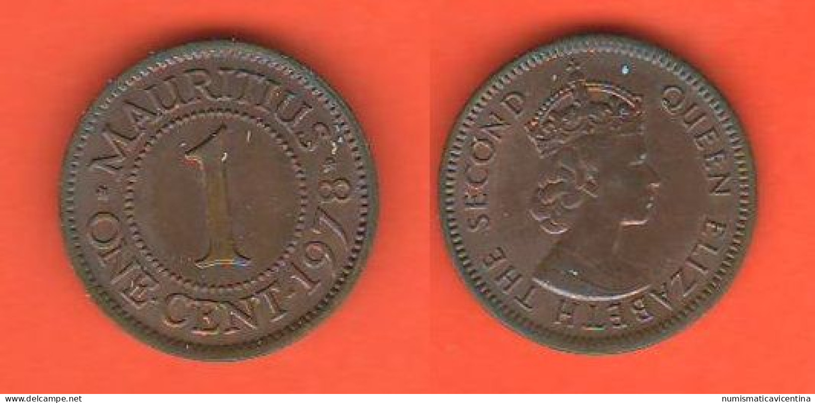 Mauritius One Cent 1978 Bronze Coin Queen Elizabeth II° - Mauricio