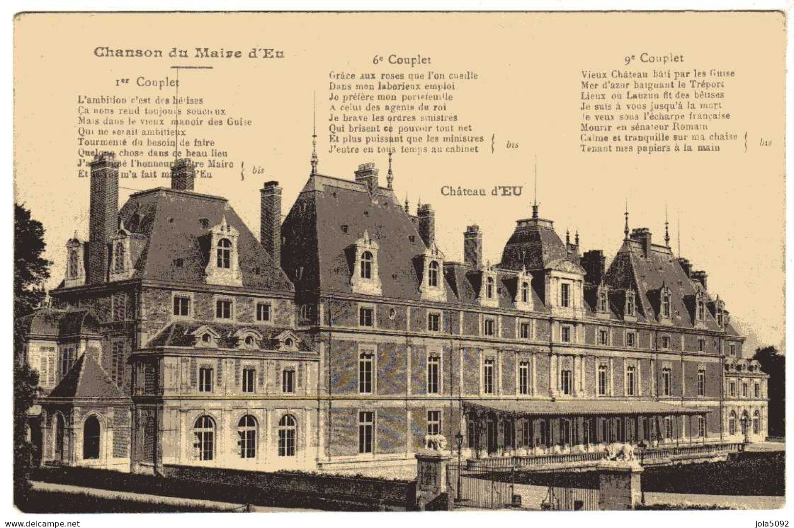 76 / EU - Le Château - Chanson Du Maire Couplets 1, 6 Et 9 - Eu