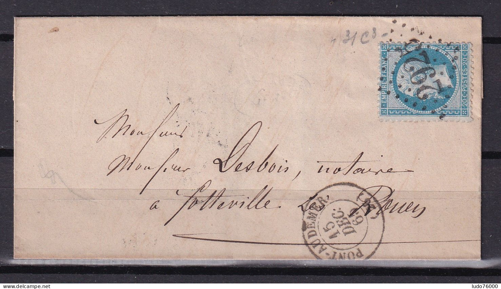 D 807 / NAPOLEON N° 22 SUR LETTRE - 1862 Napoléon III.