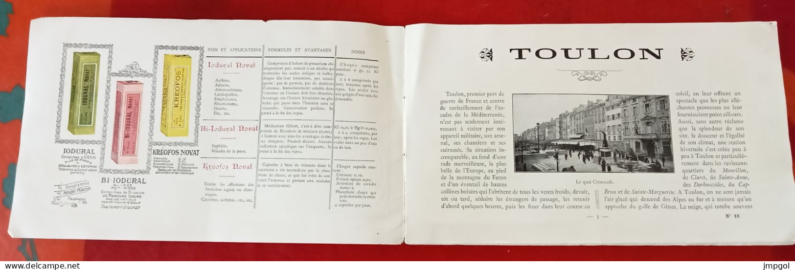 Revue Villégiatures Thermales Et Climatériques N°10 Toulon Vers 1900 édité Par Laboratoires Novat Macon - Toeristische Brochures