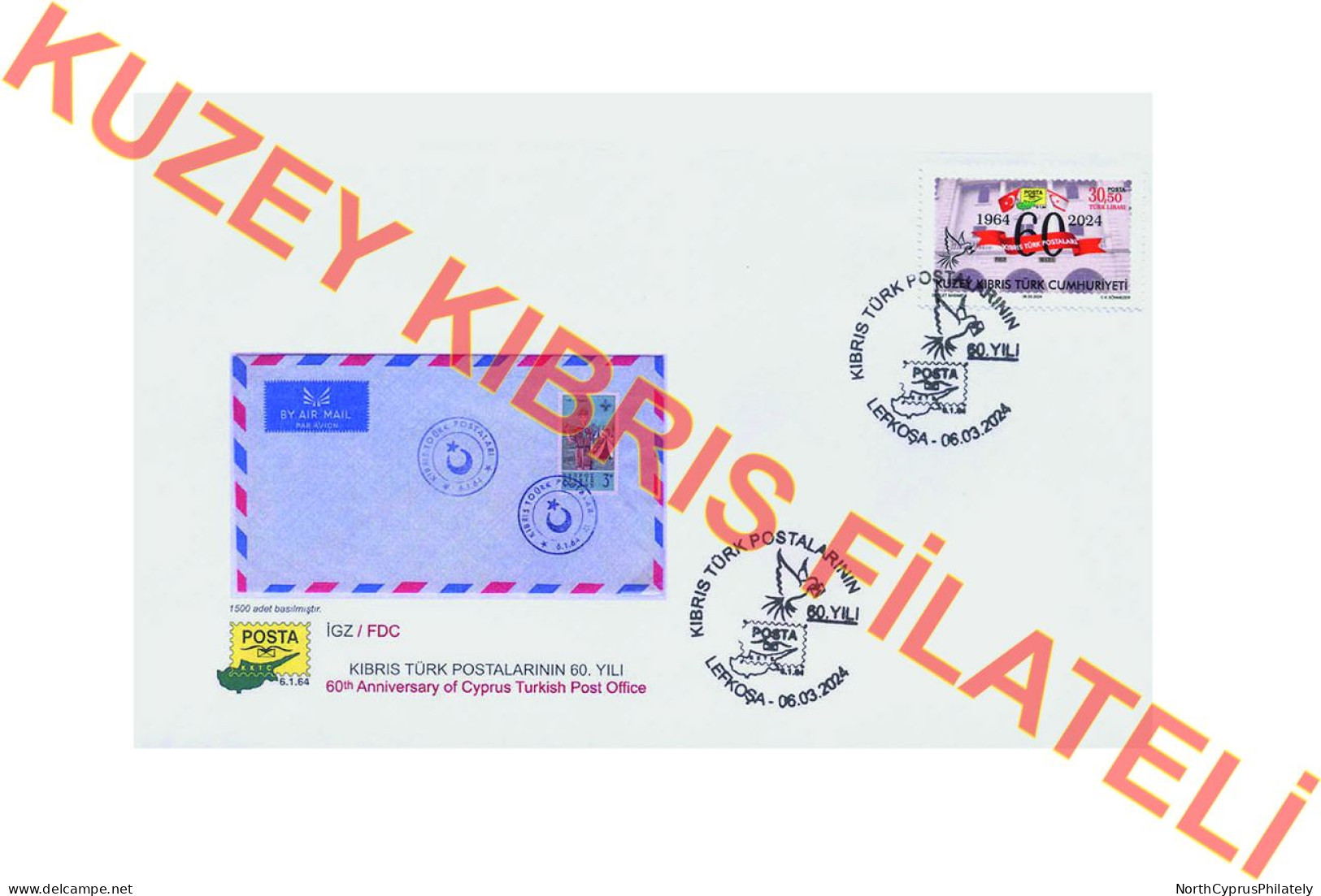 2024 TURKISH CYPRUS ZYPERN " 60. Anniversary Of Turkish Post Office " FDC - Lettres & Documents