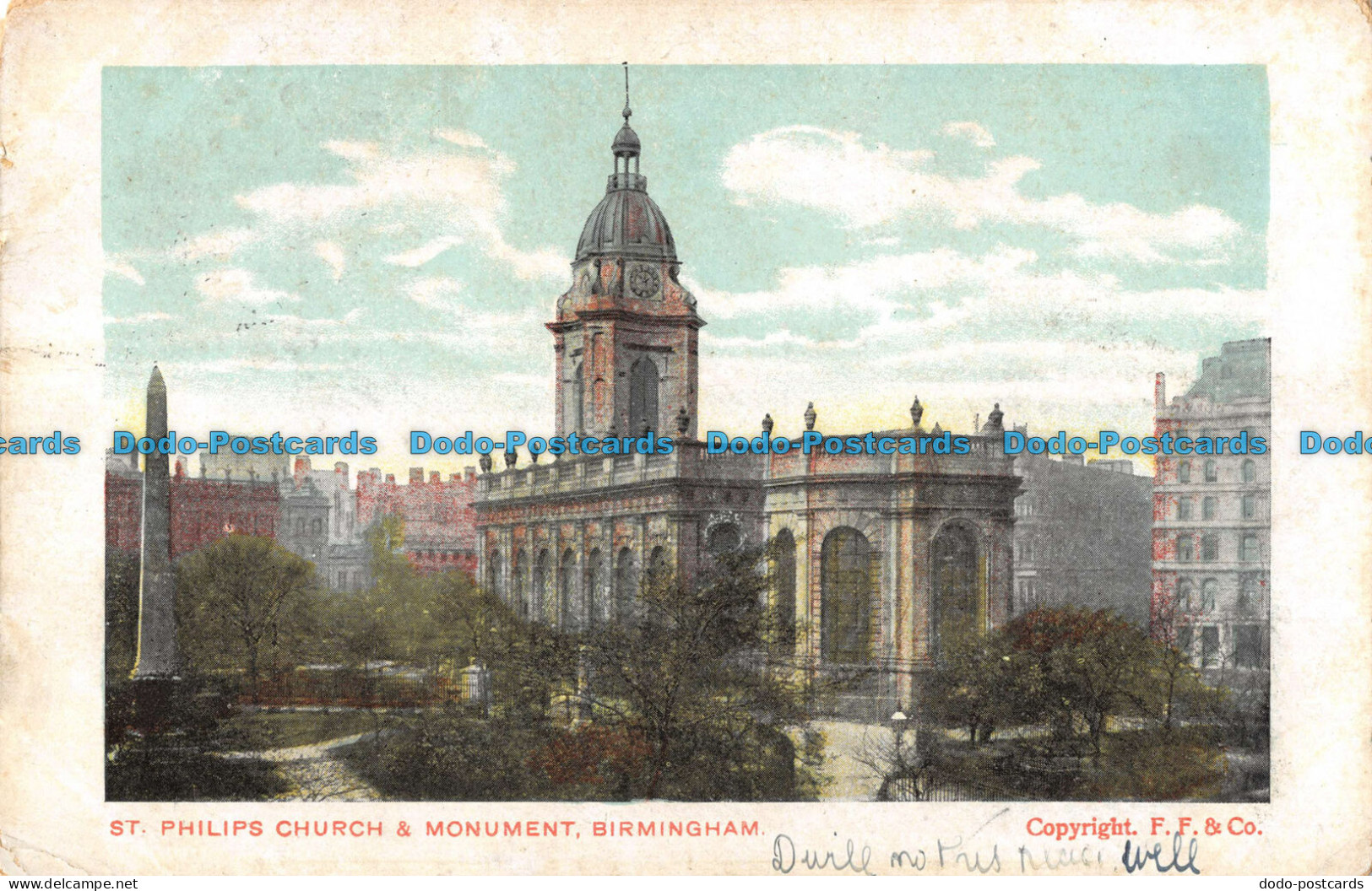 R096082 St. Philips Church And Monument. Birmingham. 1905 - Wereld