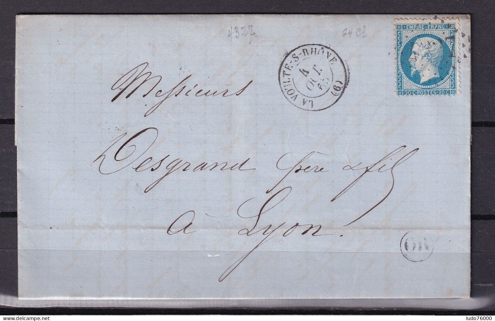 D 807 / NAPOLEON N° 22 SUR LETTRE - 1862 Napoleon III