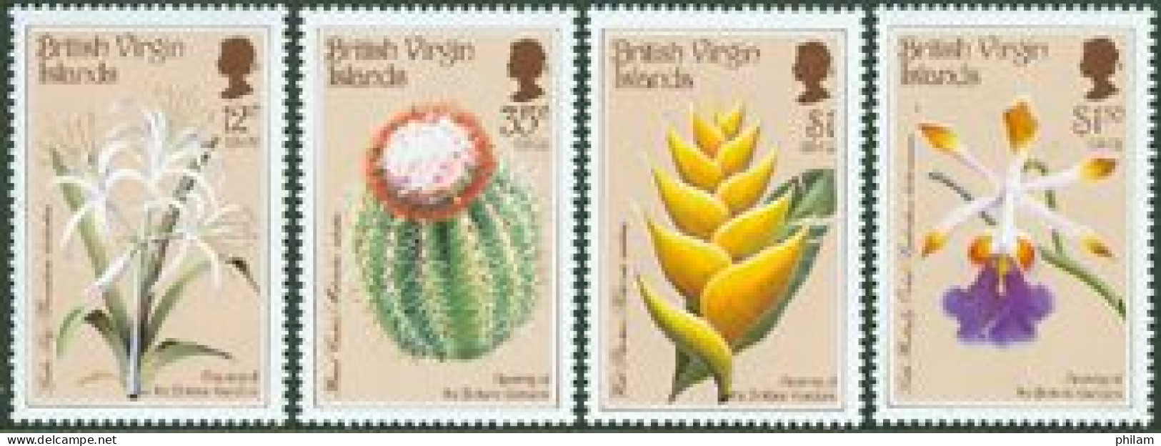 BRITISH VIRGIN 1987 - Inauguration Du Jardin Botanique - 4 V. - Cactussen