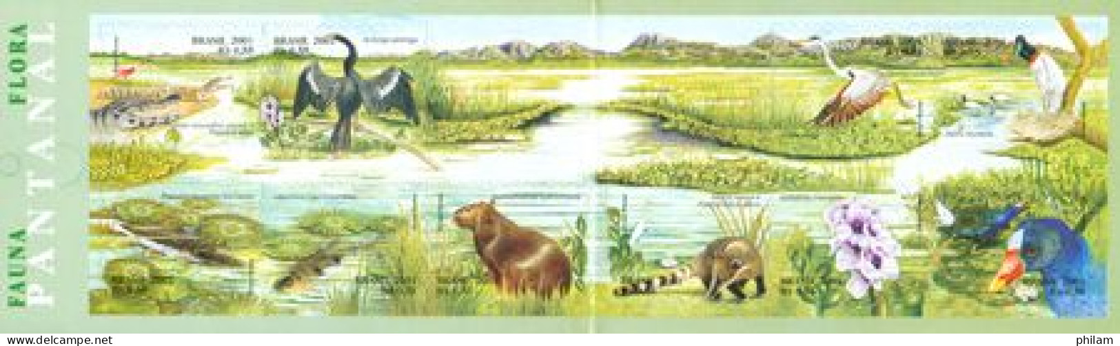 BRESIL - 2001 -  Pantanal - Faune Et Flore Du Brésil - Carnet - Picotenazas & Aves Zancudas