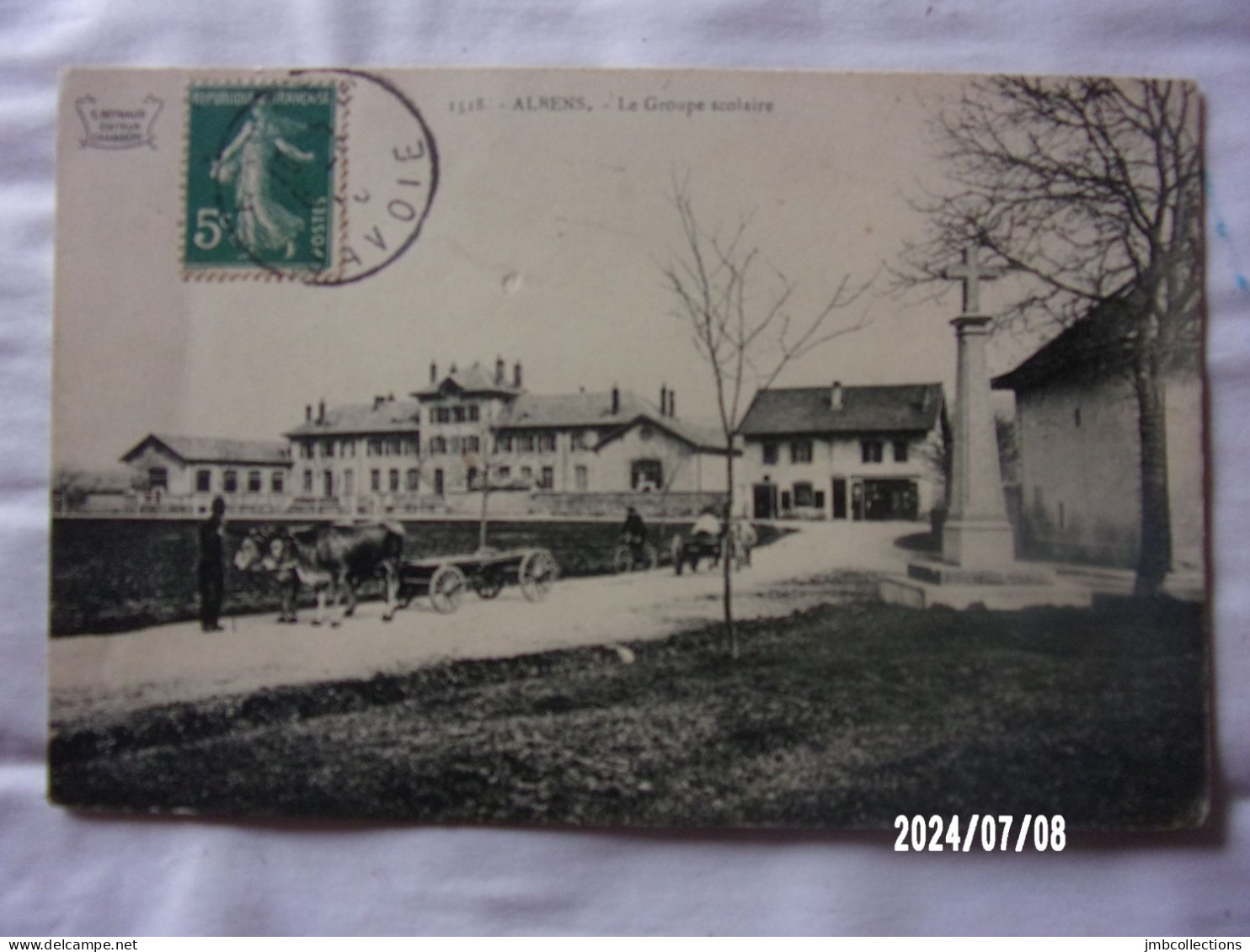 ALBENS (Savoie) LE GROUPE SCOLAIRE ATTELAGE DE BOEUFS N°1518 - Albens