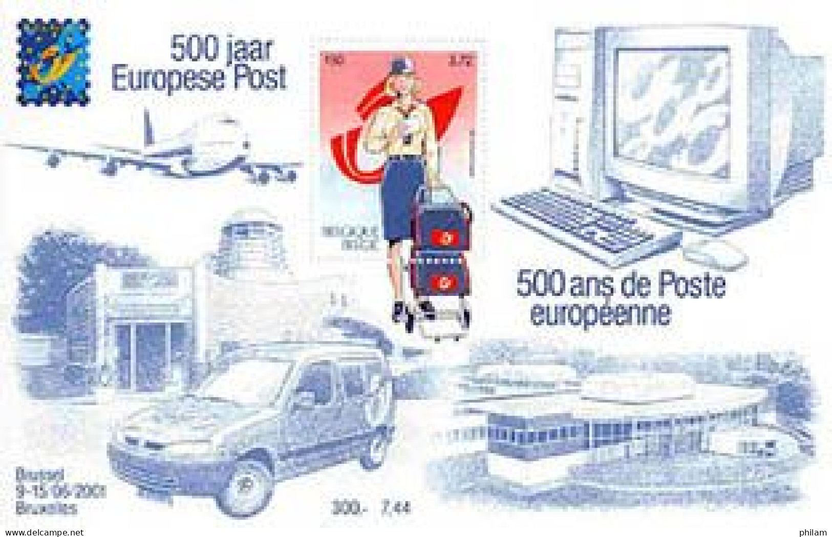 BELGIQUE 2001 - 500 Ans De Poste Européenne - BF - Idées Européennes