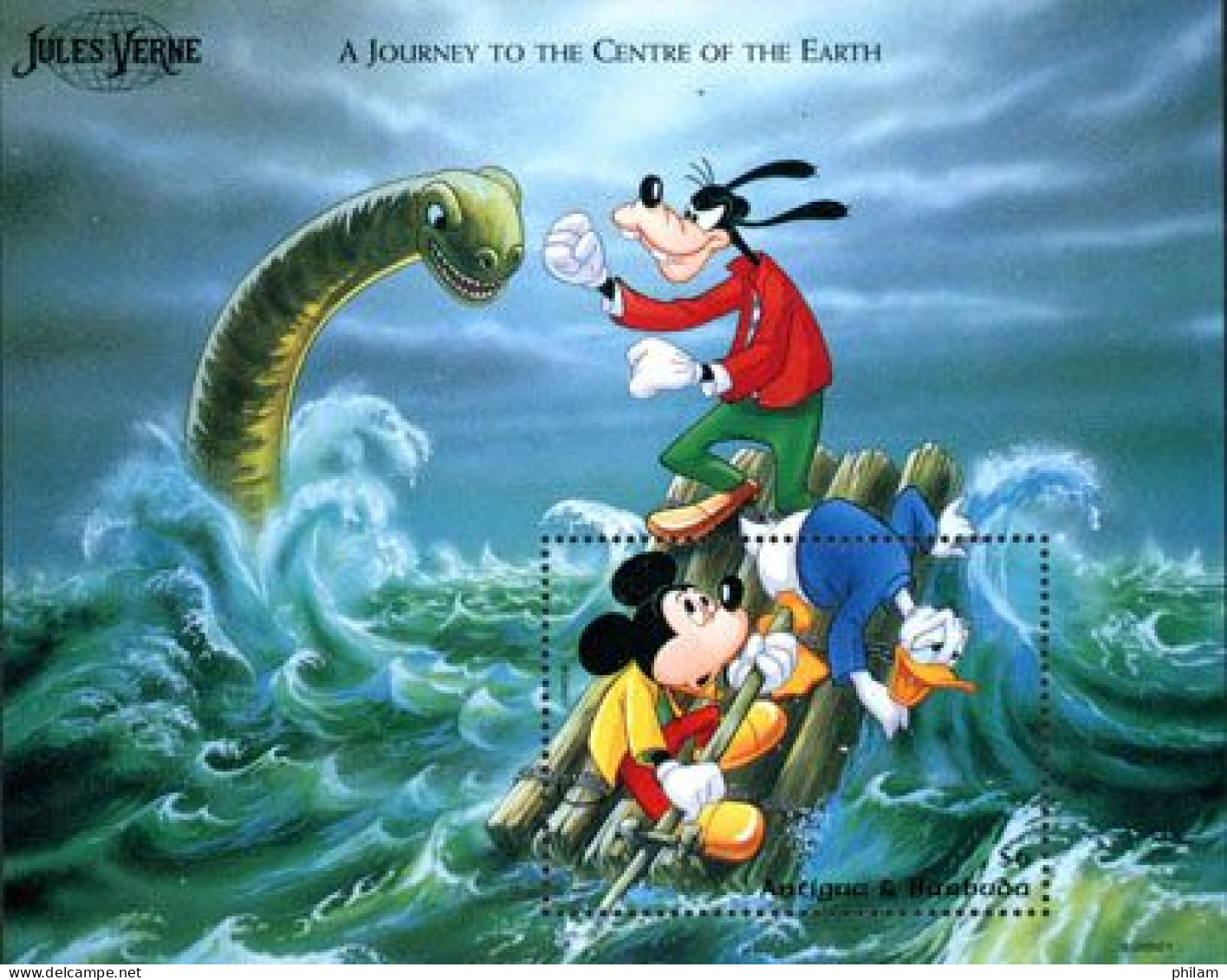 ANTIGUA ET BARBUDA 1995 - Disney - Jules Verne - 2 BF - Bandes Dessinées