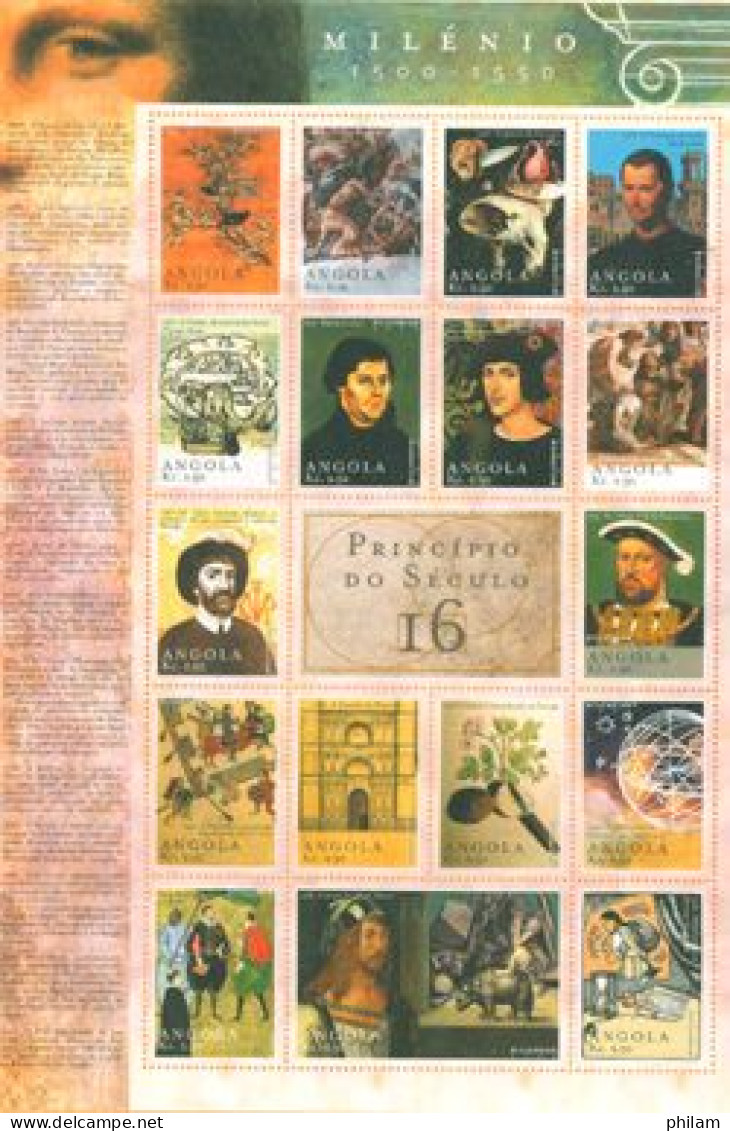 ANGOLA 2000 - Millénaire - Evènements Du 16ème Siècle - 1500/1550 - 17 V. - Otros & Sin Clasificación