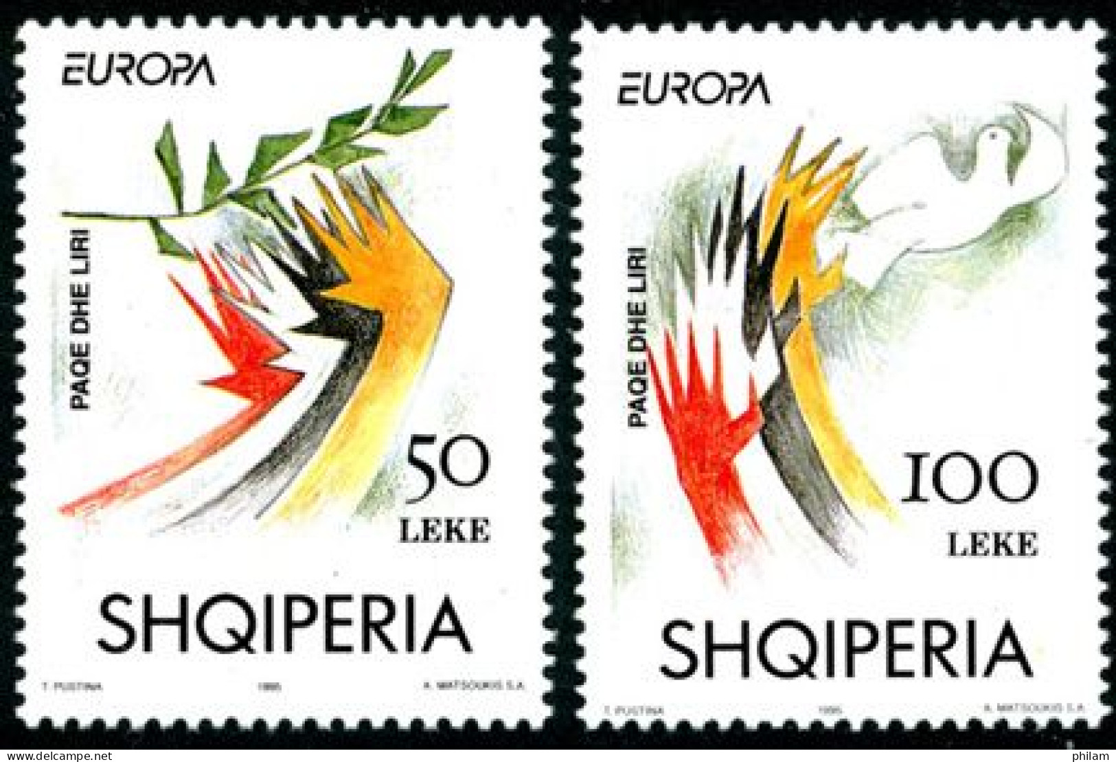 ALBANIE 1995 - Europa: Paix Et Liberté - 2 V. - 1995