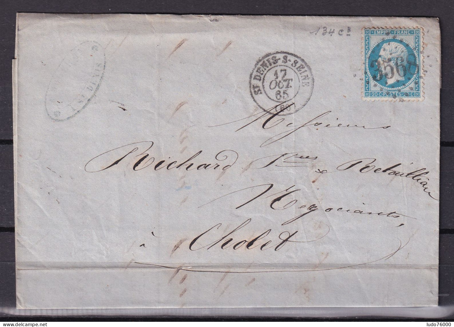 D 807 / NAPOLEON N° 22 SUR LETTRE - 1862 Napoléon III