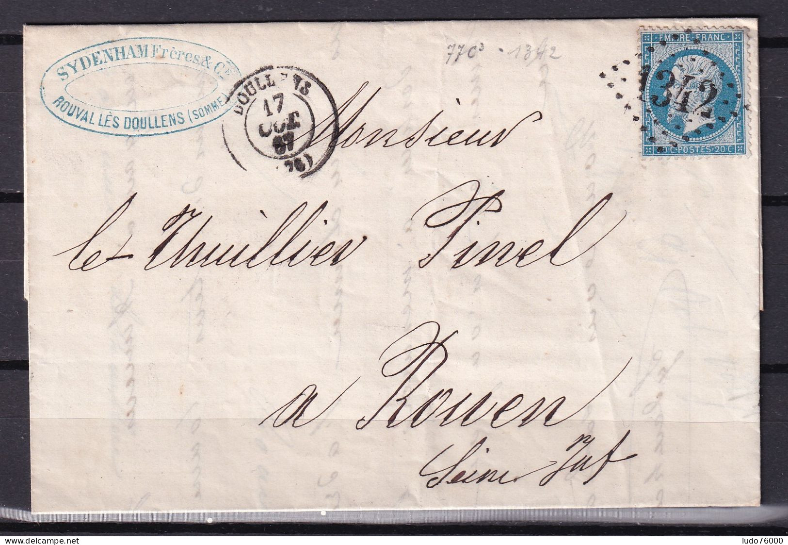 D 807 / NAPOLEON N° 22 SUR LETTRE - 1862 Napoleone III