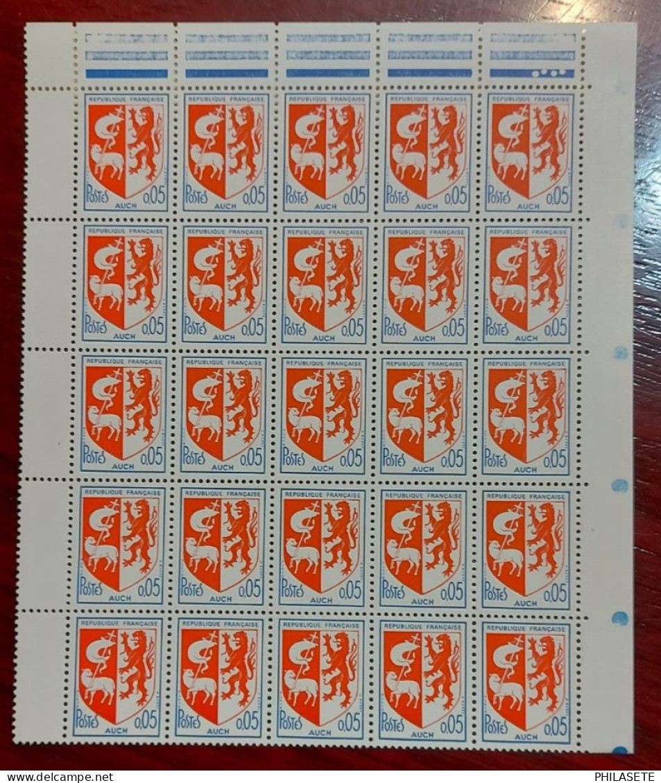 France Bloc De 25 Timbres Neuf** YV  N° 1468 Blason De Auch - Neufs