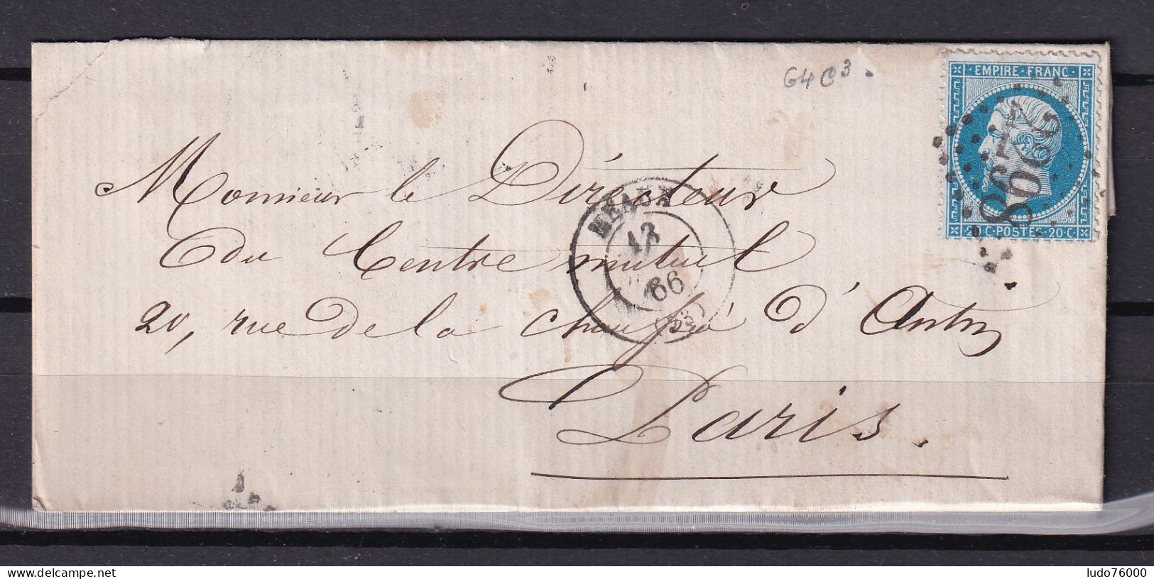 D 807 / NAPOLEON N° 22 SUR LETTRE - 1862 Napoleon III