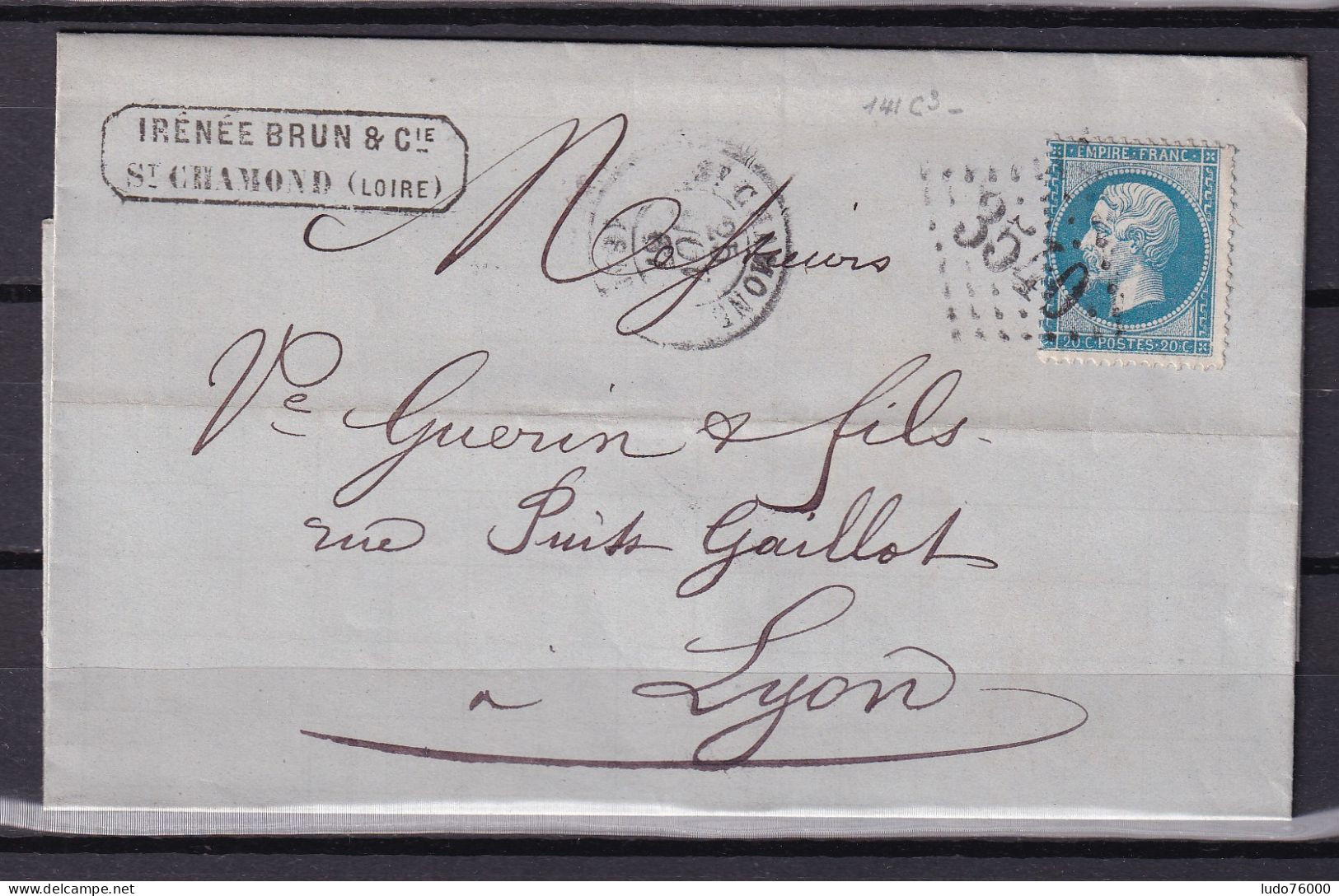 D 807 / NAPOLEON N° 22 SUR LETTRE - 1862 Napoléon III.