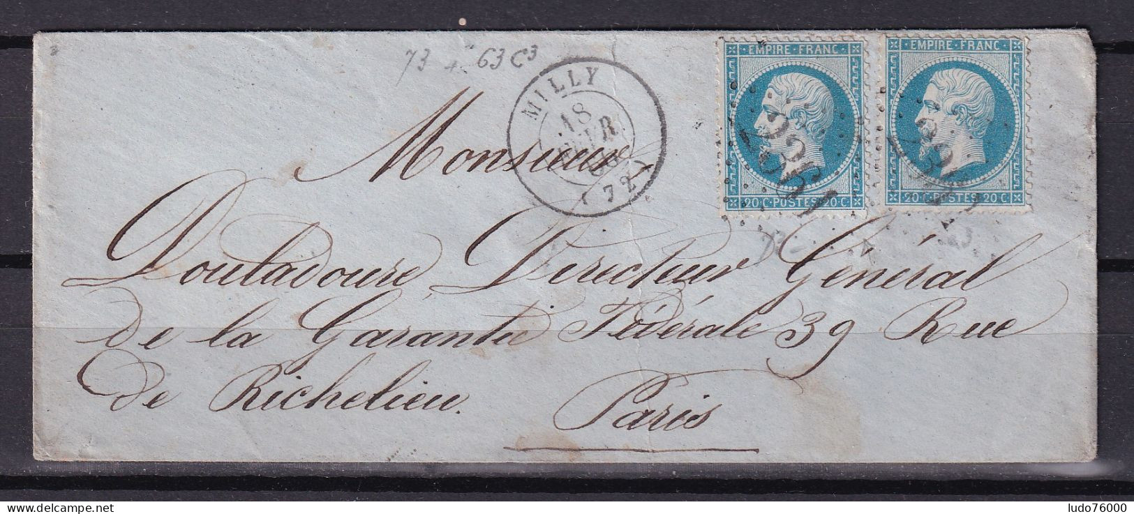 D 807 / NAPOLEON N° 22 SUR LETTRE - 1862 Napoléon III.