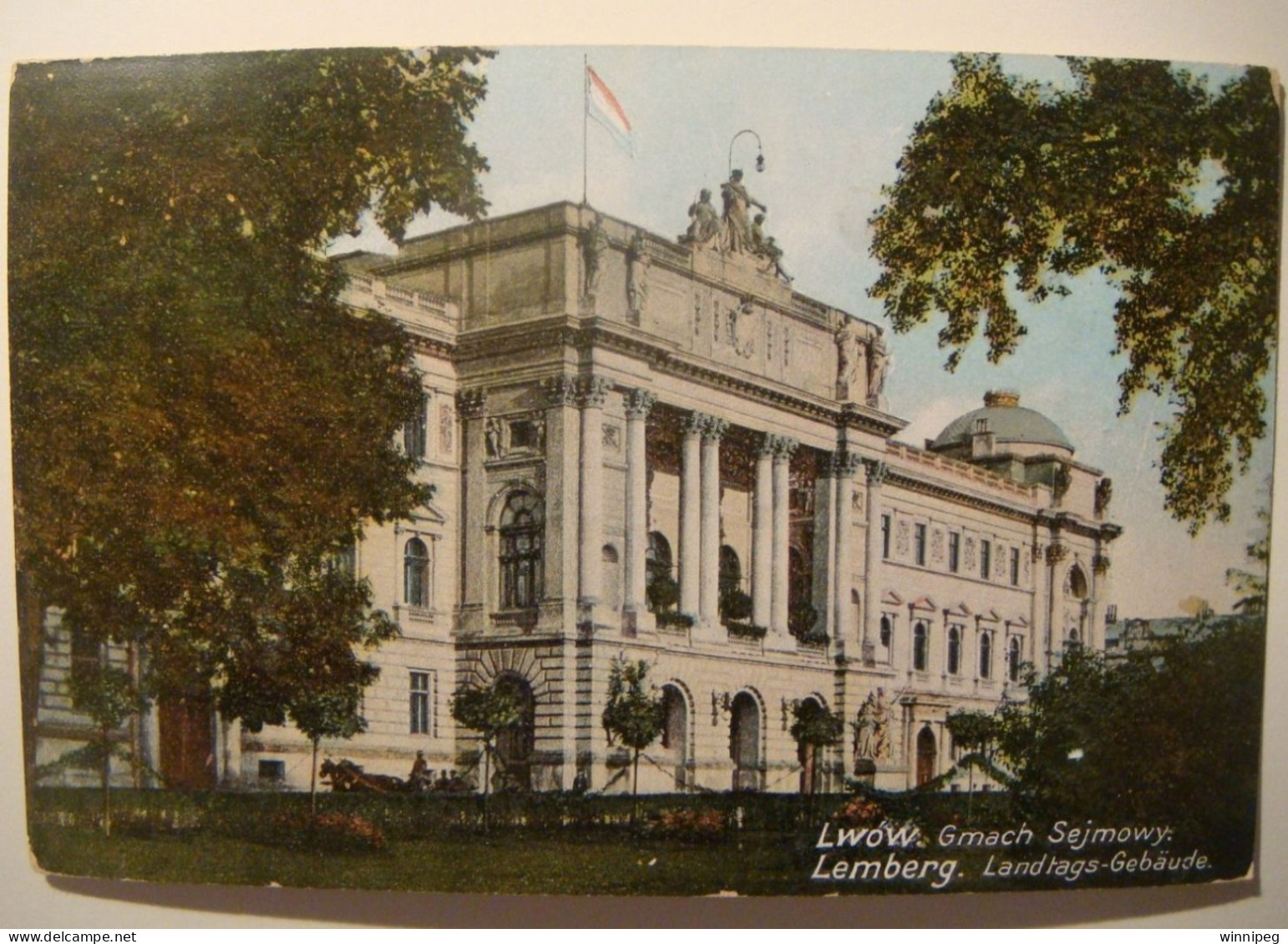 Lwow.Lemberg.2 Pc's..Gmach Sejmowy.Sal.mal.polsk.1909.Dworzec.Bahnhof.L.A.Centrala Kart Widokowych.Poland.Ukraine. - Ukraine