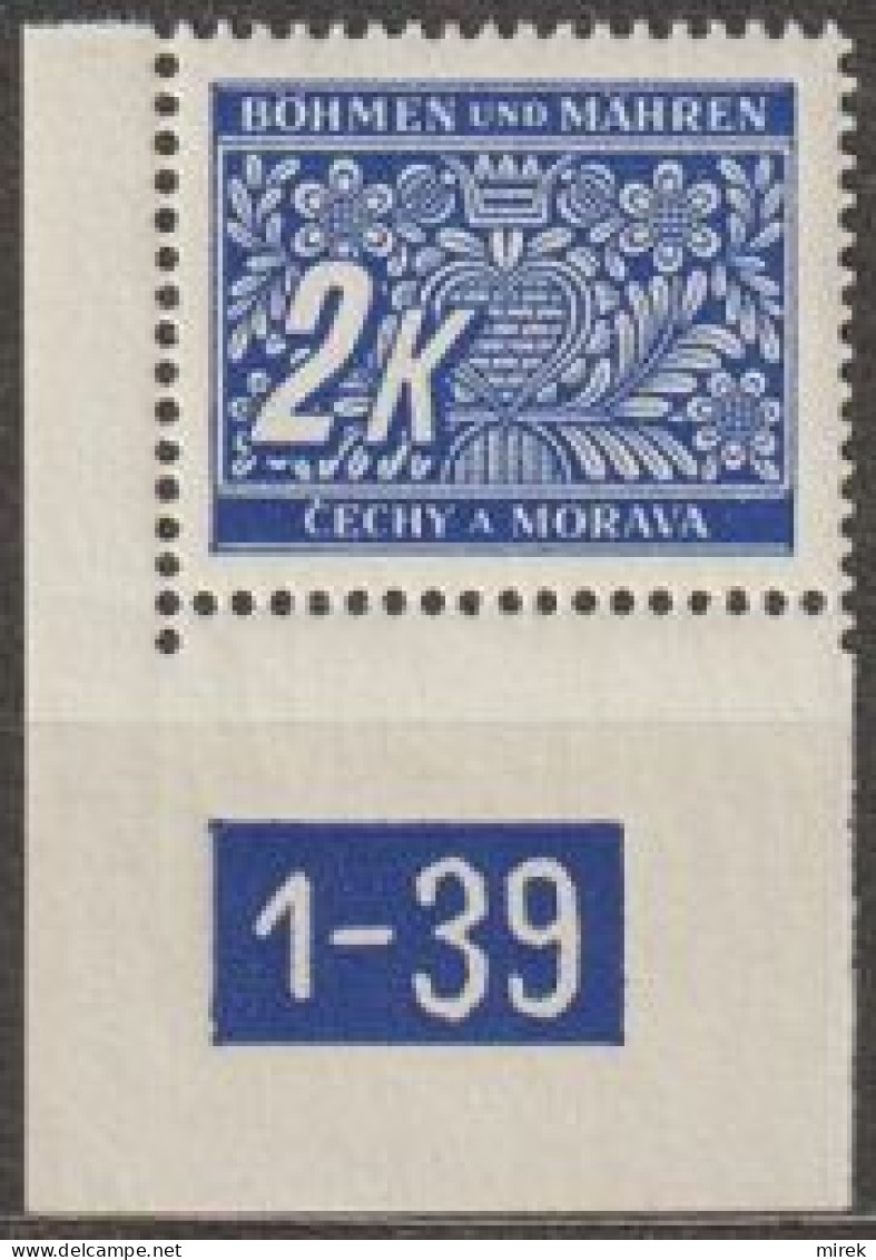 065/ Pof. DL 11, Corner Stamp, Non-perforated Border, Plate Number 1-39 - Unused Stamps