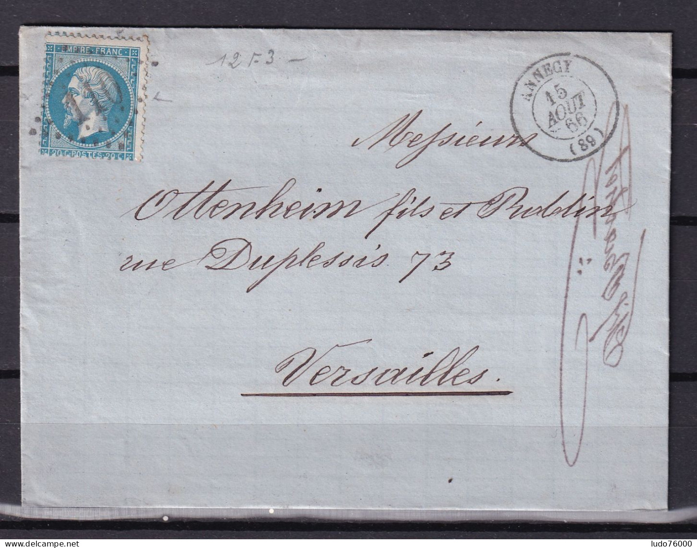 D 807 / NAPOLEON N° 22 SUR LETTRE - 1862 Napoléon III