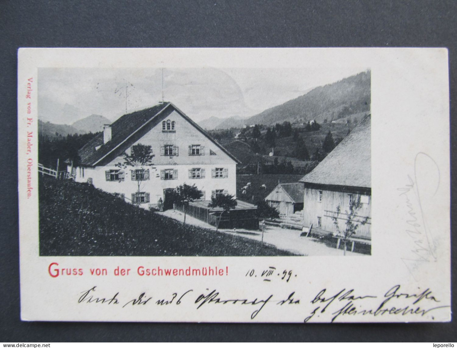 AK Gschwend Oberstaufen Springen 1899 Mühle Mill  // D*59634 - Autres & Non Classés