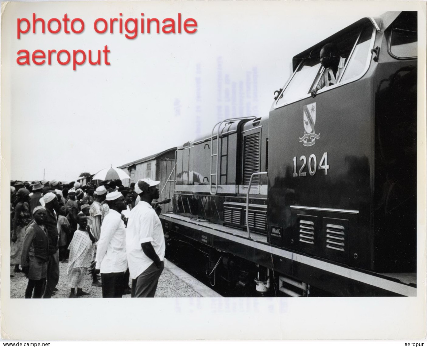 1961 Nigeria, MaK G 1200 CC Diesel Locomotive NRC "1204", Voie étroite 1067 Mm, Grande Photo 20x25 Cm - Trains