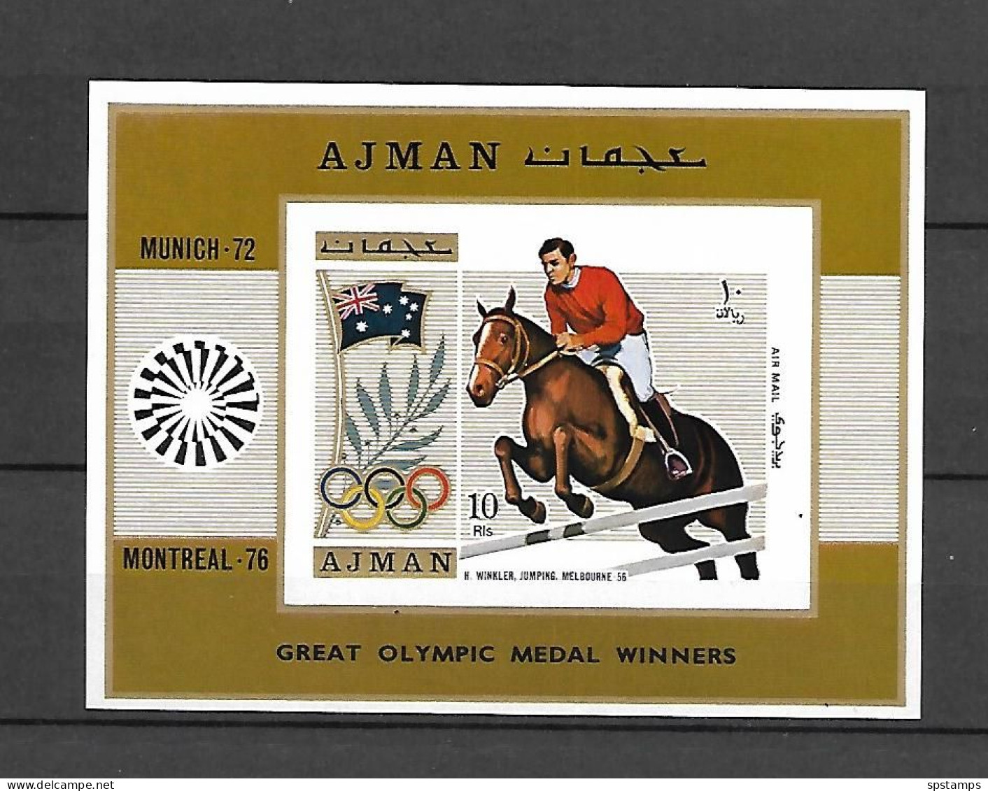 Ajman 1971 Olympic Games - MUNICH - Gold Medal Winners IMPERFORATE MS MNH - Adschman