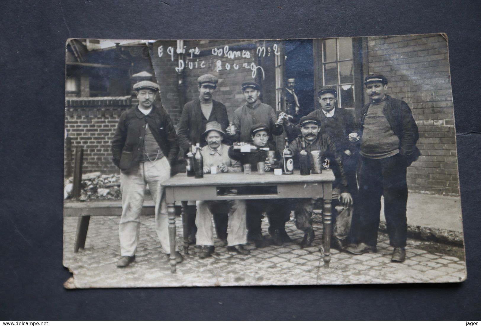 Carte Photo Equipe Volante N°2 D'UIC BOURG Les Gros Buveurs - Antiche (ante 1900)