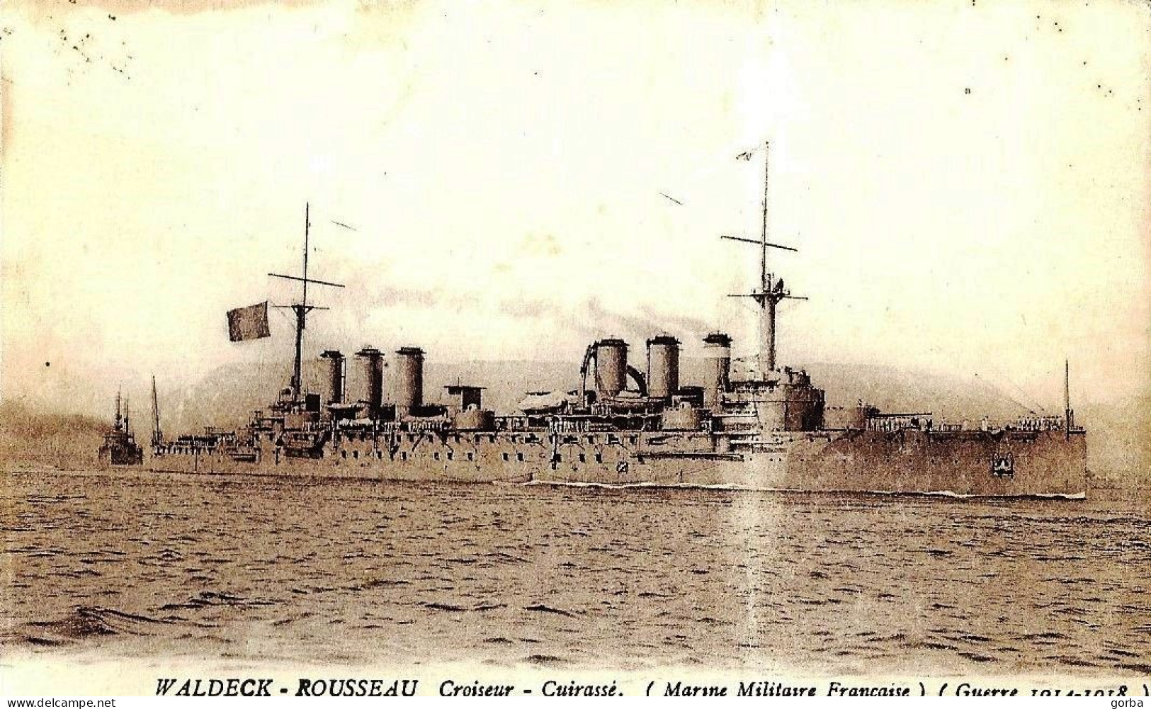 *CPA -Croiseur Cuirassé - WALDECK  ROUSSEAU -  Marine Militaire Française - Guerre 14-18 - Warships