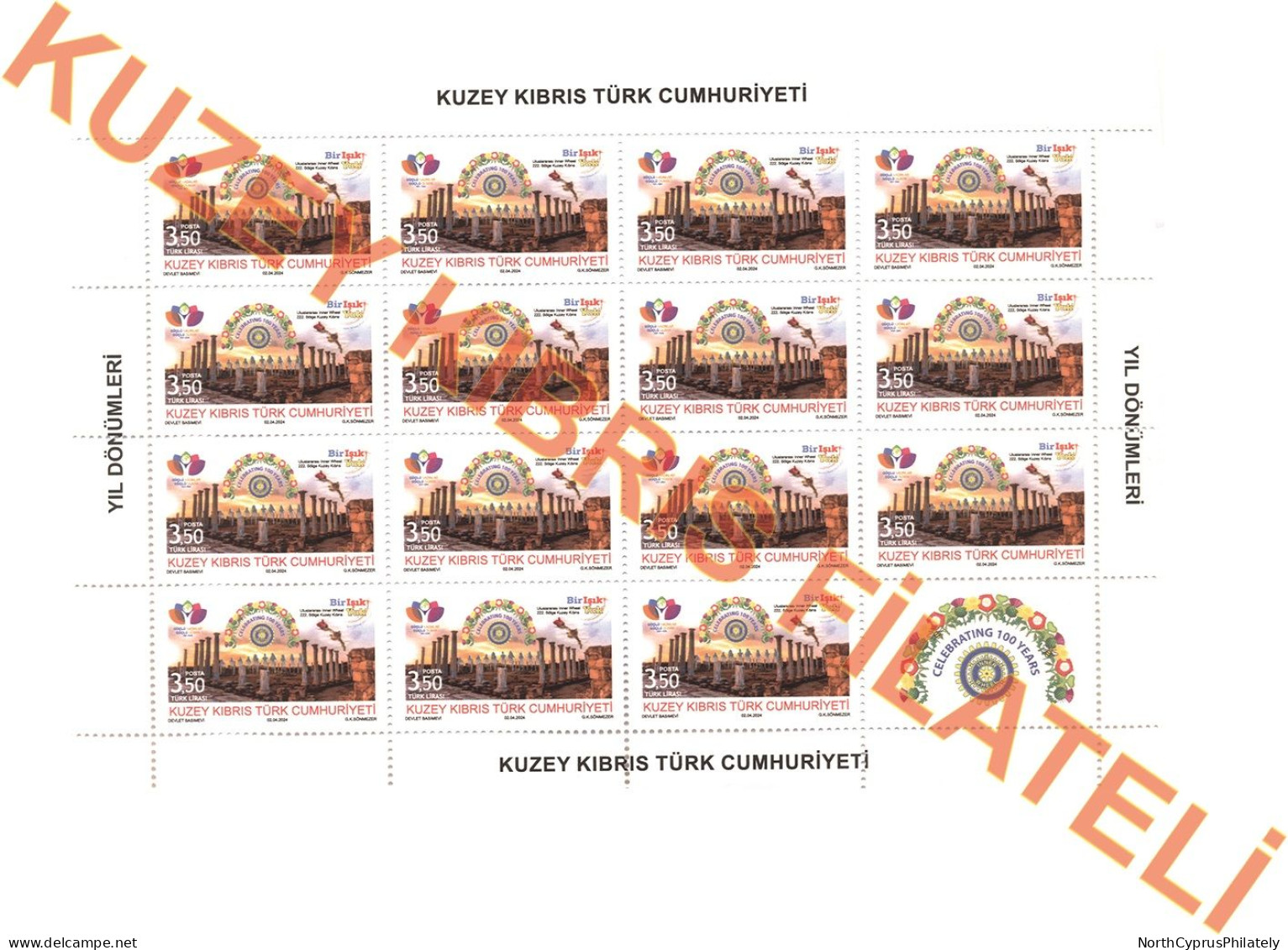 2024 TURKISH CYPRUS ZYPERN " Anniversaires Inner Wheel - College " Minisheet MNH - Brieven En Documenten