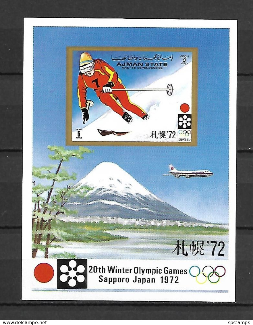 Ajman 1971 Winter Olympic Games, SAPPORO IMPERFORATE MS #2 MNH - Inverno1972: Sapporo