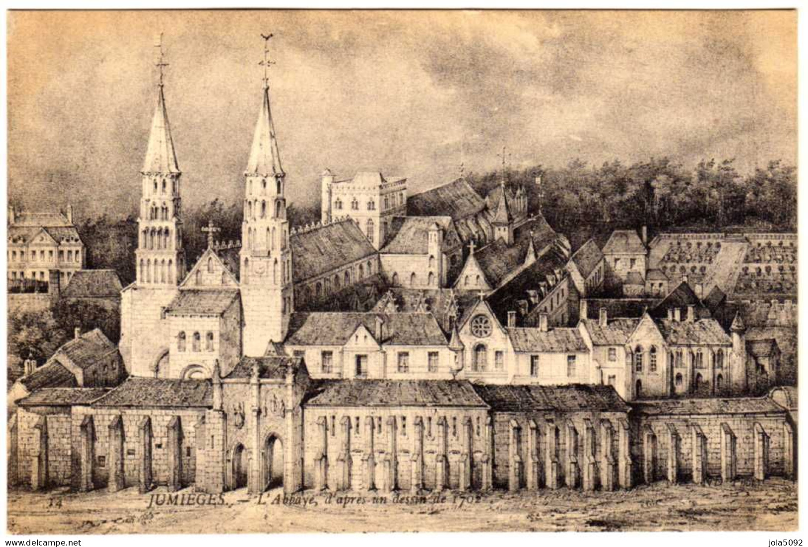 76 / JUMIEGES - L'Abbaye D'après Un Dessin De 1702 - Jumieges