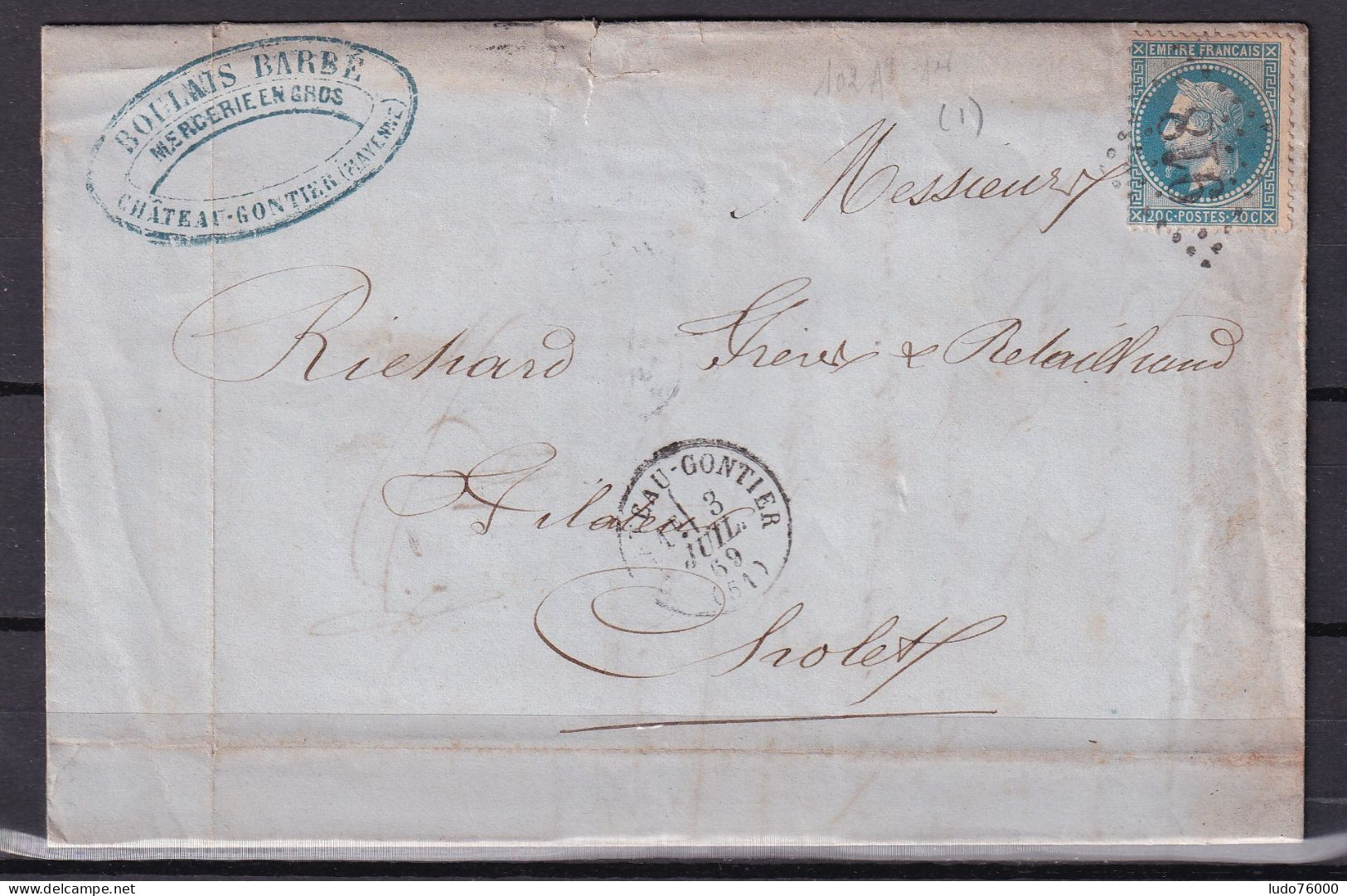 D 808 / NAPOLEON N° 29 SUR LETTRE - 1863-1870 Napoleon III With Laurels